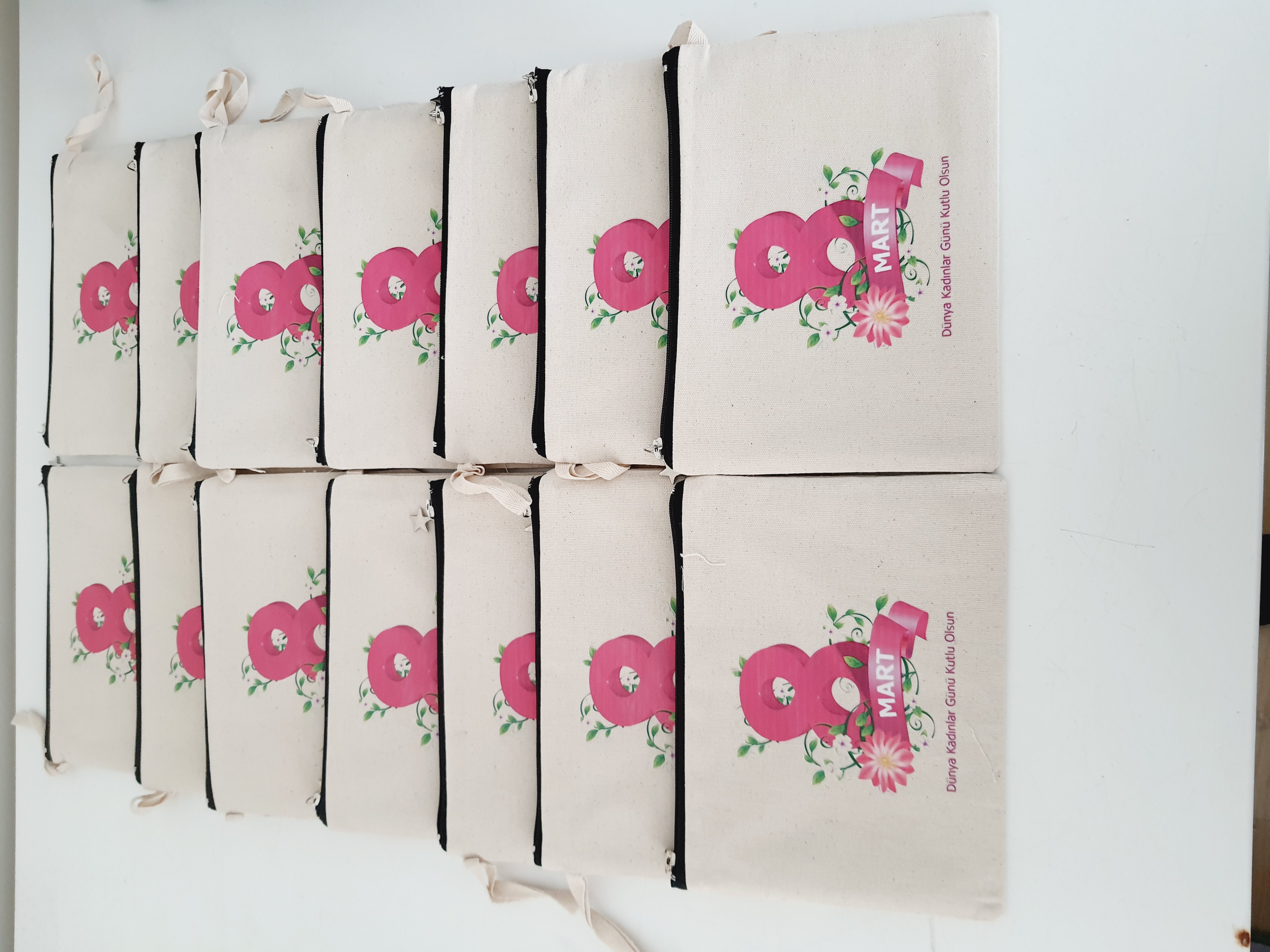 Astarlı Ham Bez Clutch Çanta  25 cm x 18 cm 