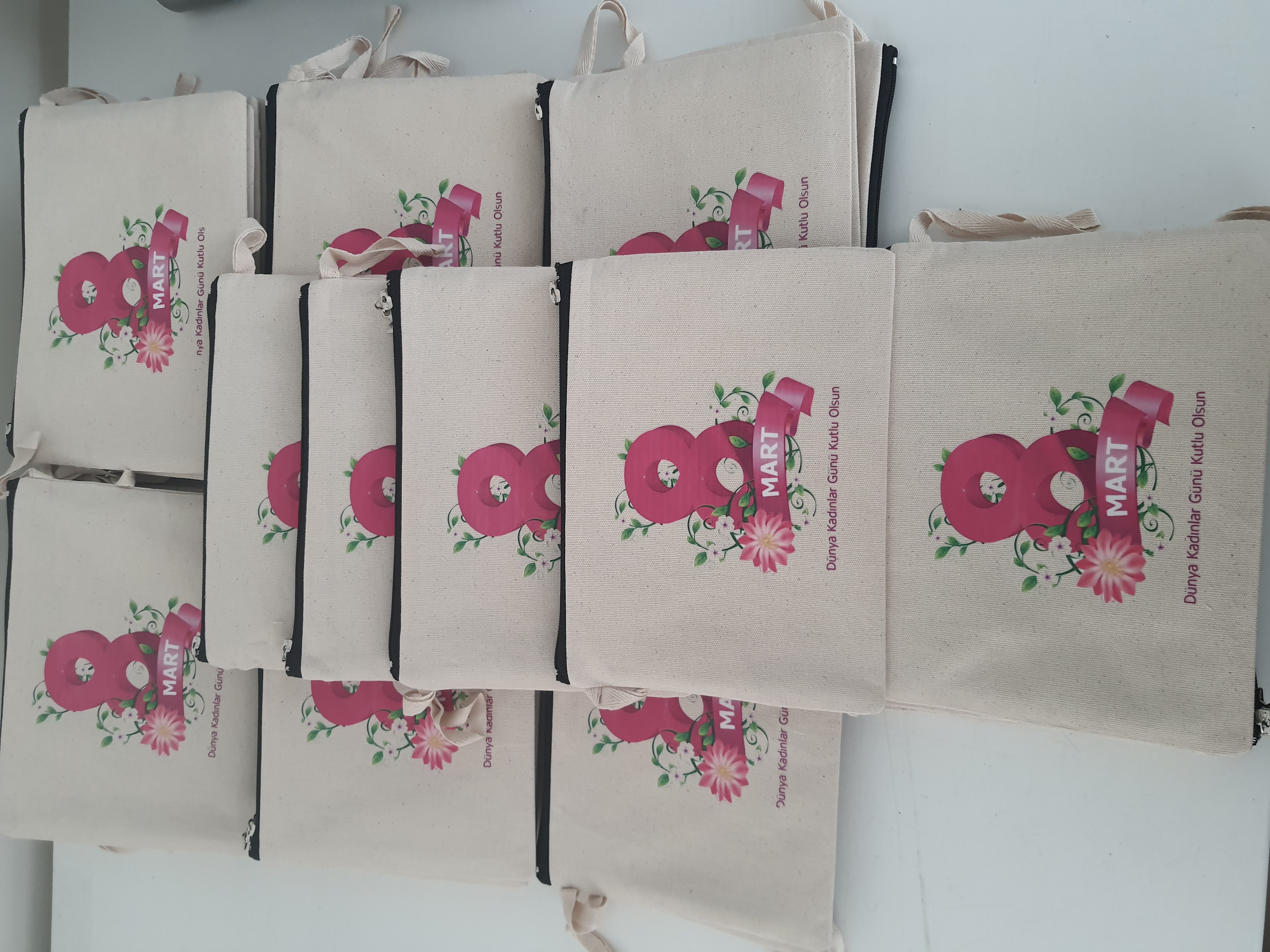Astarlı Ham Bez Clutch Çanta  25 cm x 18 cm 