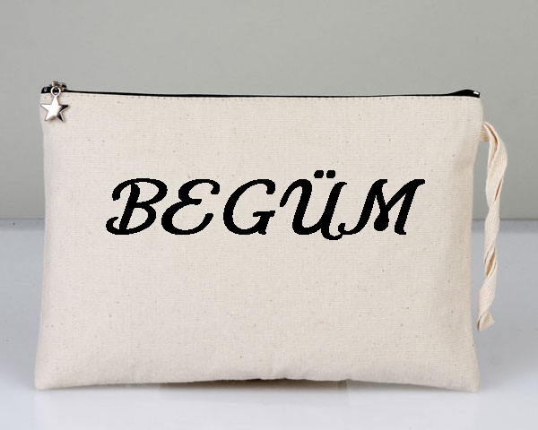 Astarlı Ham Bez Clutch Çanta  25 cm x 18 cm 