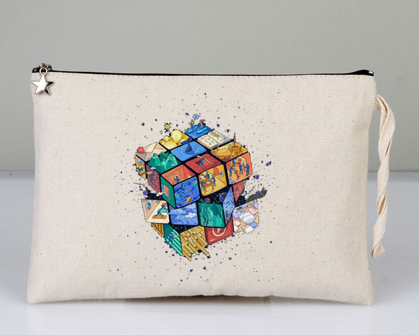 Astarlı Ham Bez Clutch Çanta  25 cm x 18 cm 